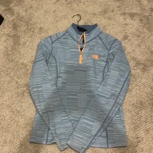 North face blue and orange pullover
